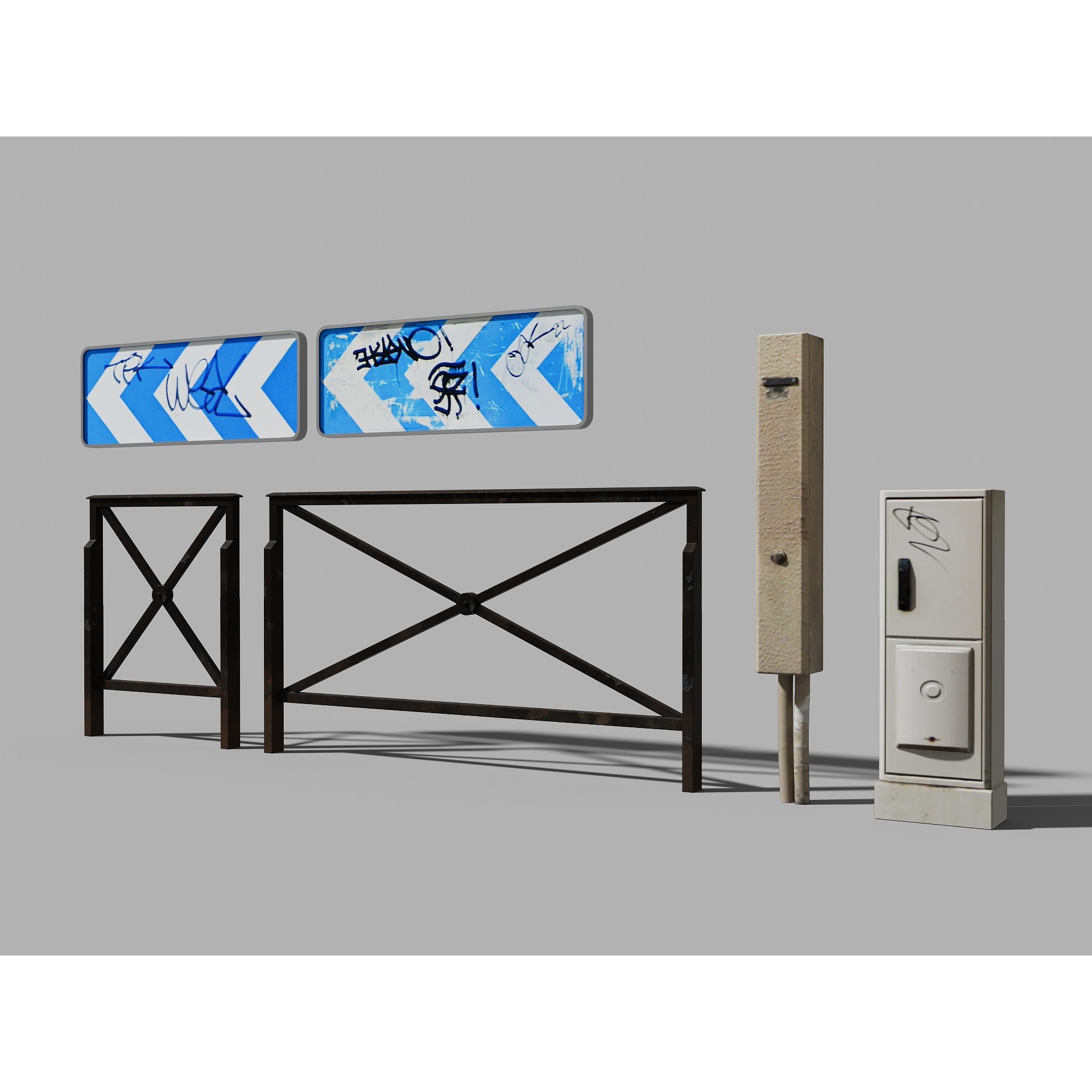 Parisian Urban Street Props Pack - Low-Poly 3D Model - View 15