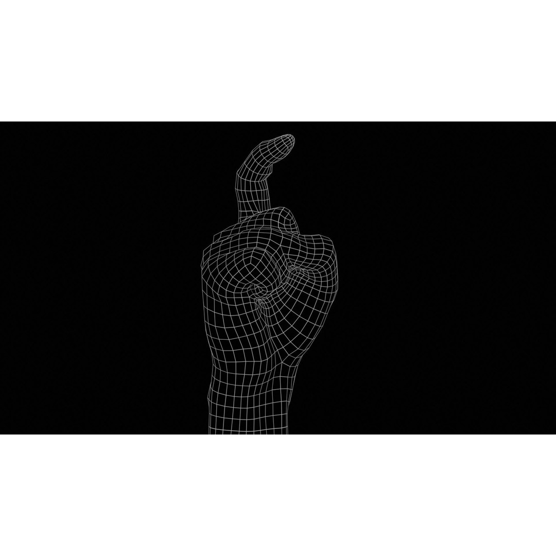 Male Hand Finger Alphabet Z 3D Model – Low Poly Game Asset, FBX - View 13