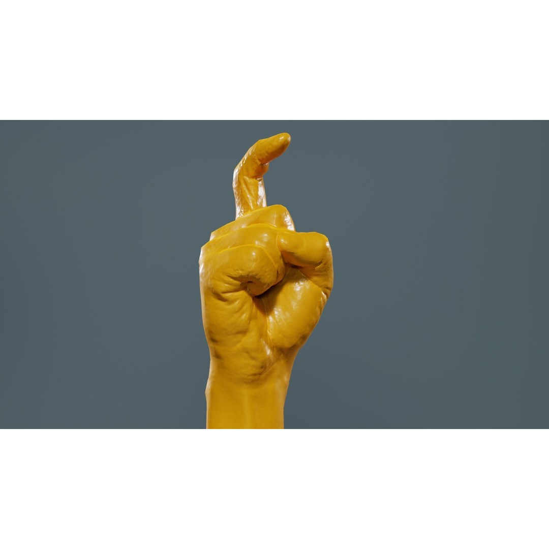 Male Hand Finger Alphabet Z 3D Model – Low Poly Game Asset, FBX - View 14