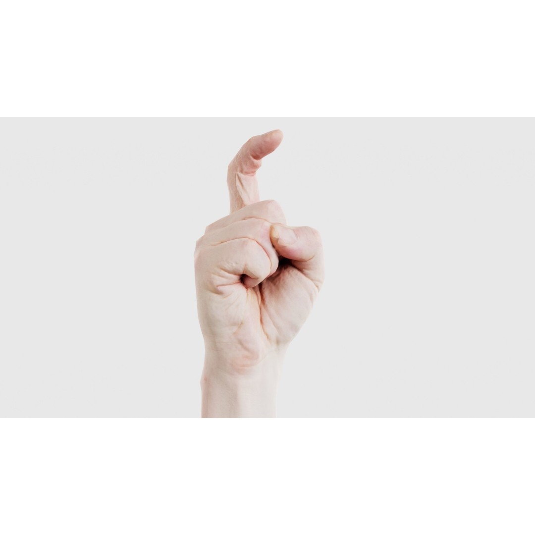 Male Hand Finger Alphabet Z 3D Model – Low Poly Game Asset, FBX - View 17
