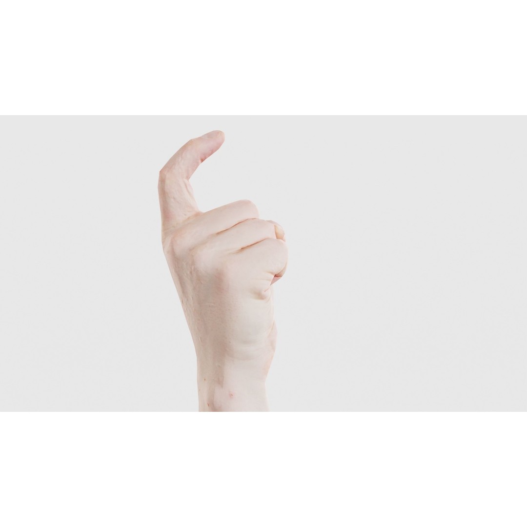 Male Hand Finger Alphabet Z 3D Model – Low Poly Game Asset, FBX - View 19