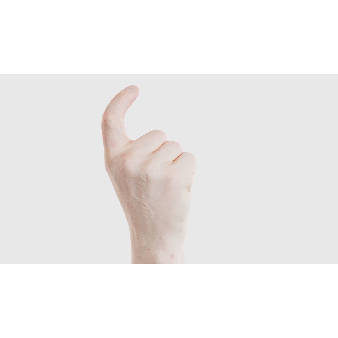 Male Hand Finger Alphabet Z 3D Model – Low Poly Game Asset, FBX - View 20