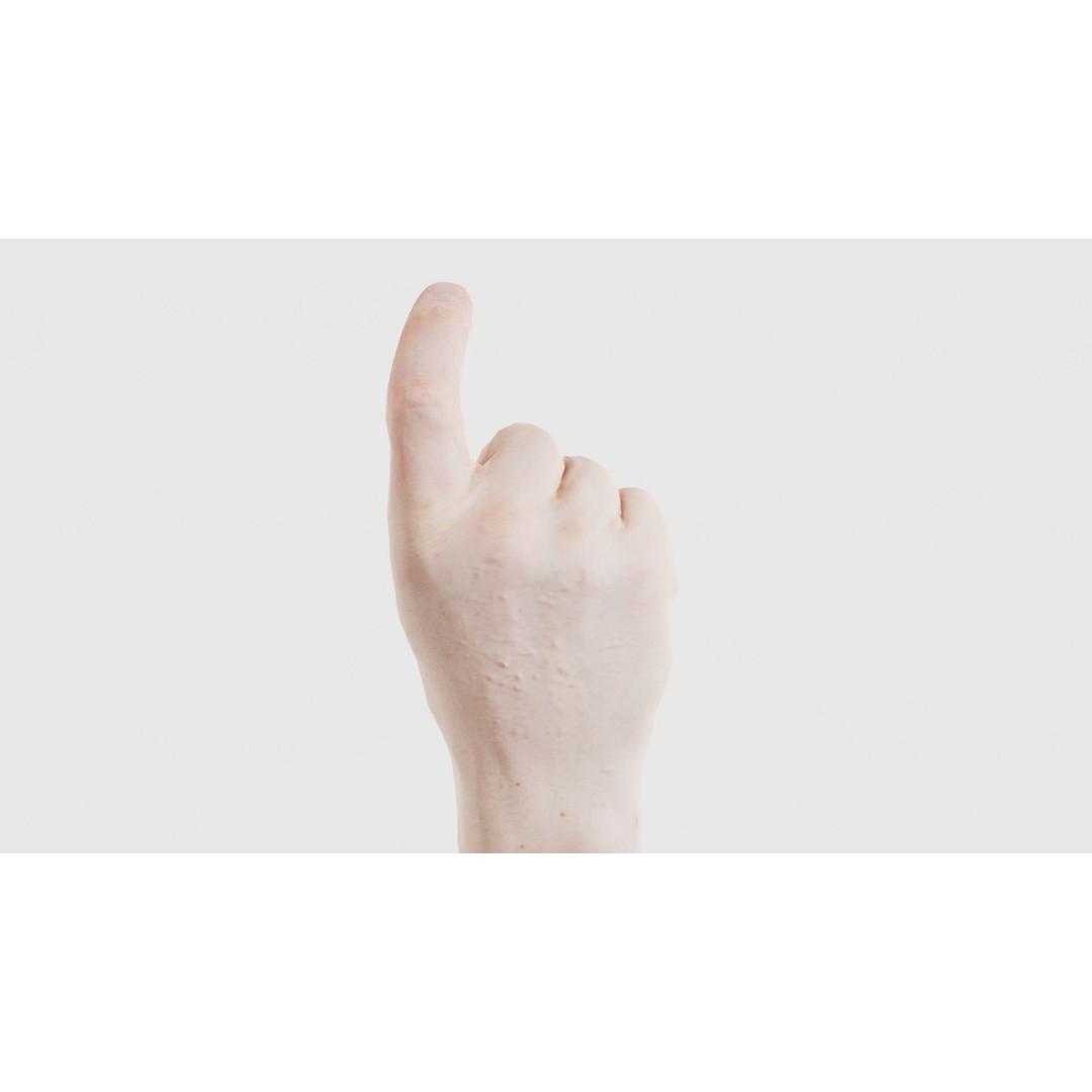 Male Hand Finger Alphabet Z 3D Model – Low Poly Game Asset, FBX - View 21