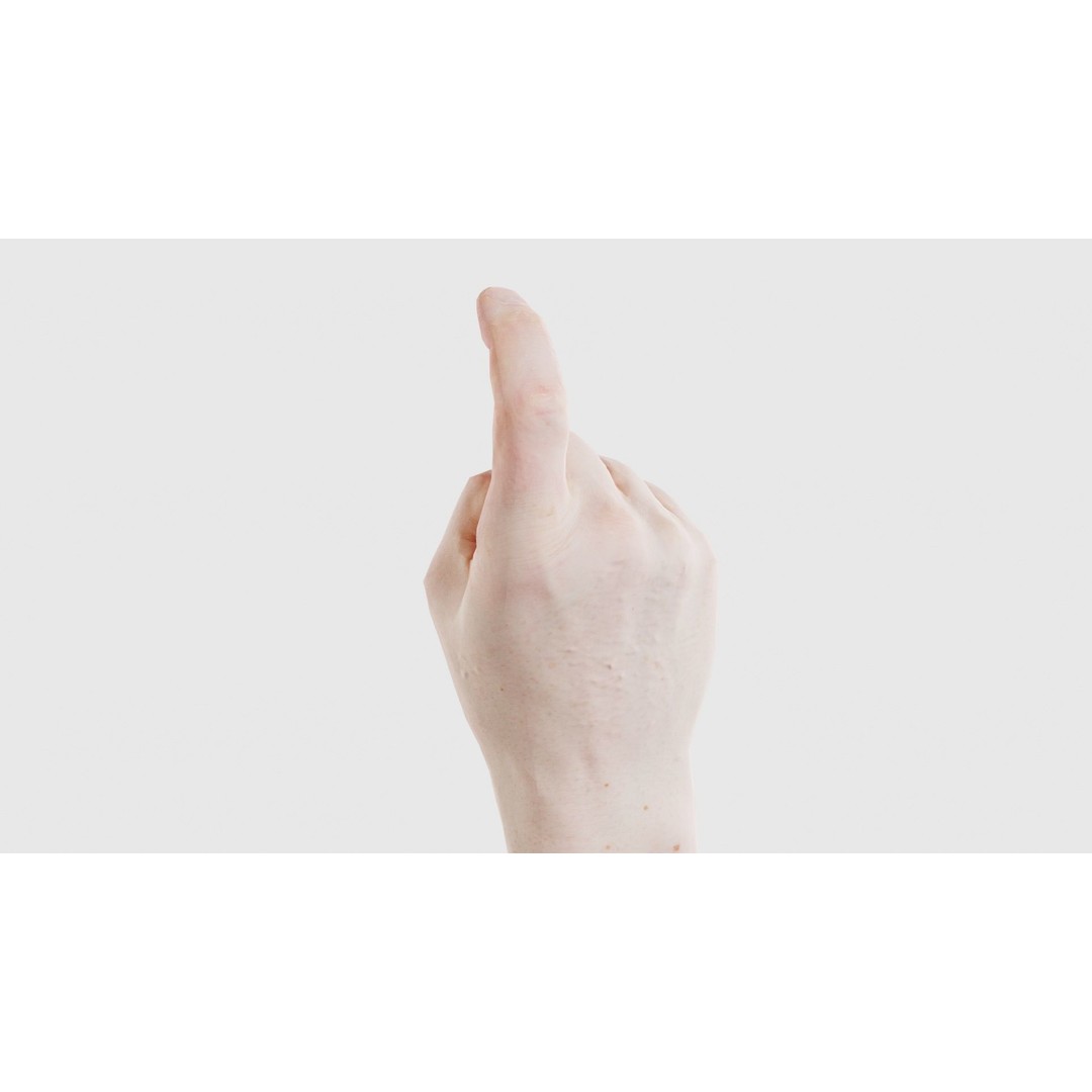 Male Hand Finger Alphabet Z 3D Model – Low Poly Game Asset, FBX - View 22
