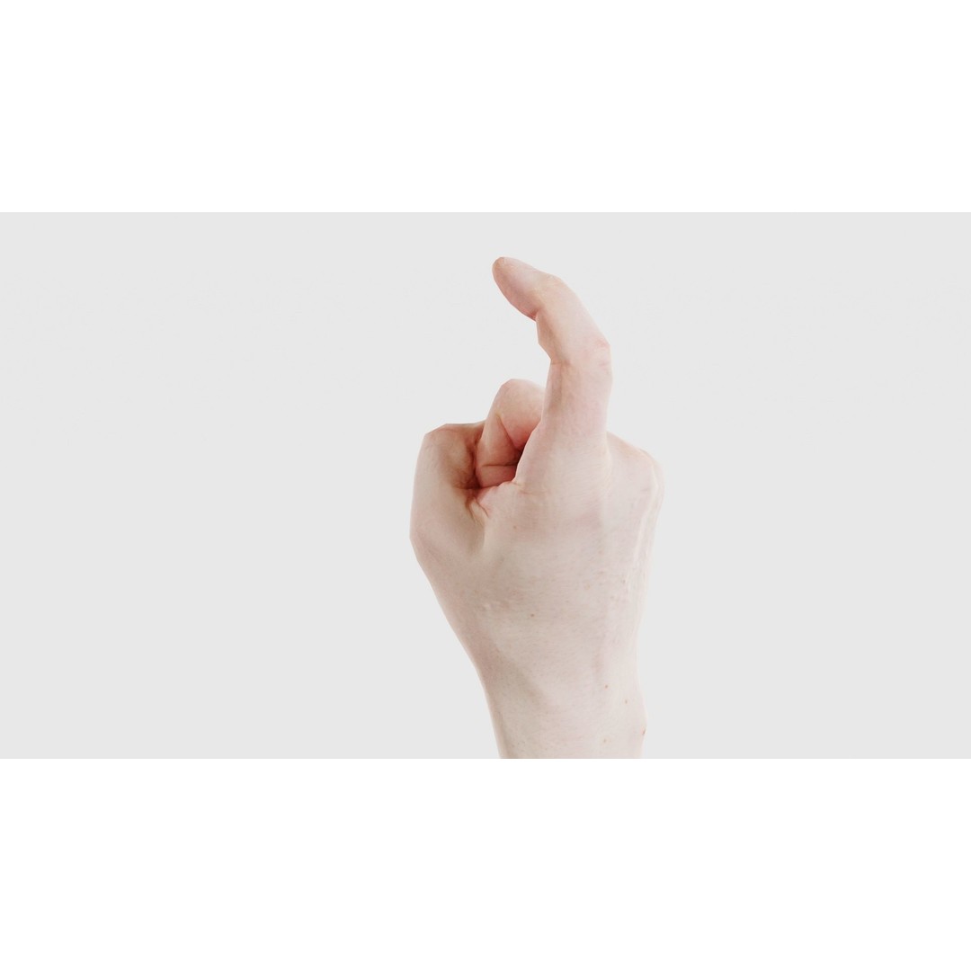 Male Hand Finger Alphabet Z 3D Model – Low Poly Game Asset, FBX - View 23