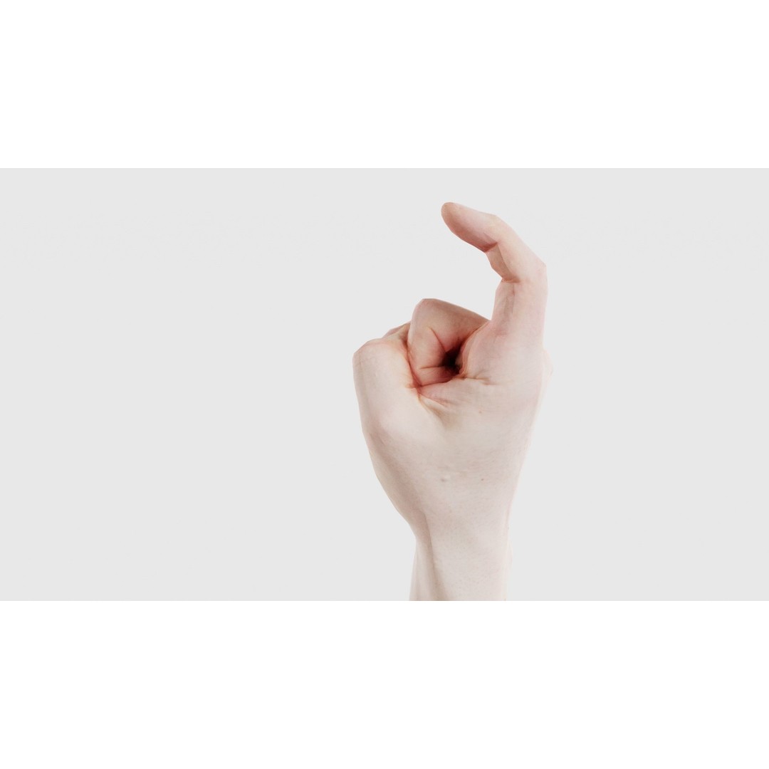 Male Hand Finger Alphabet Z 3D Model – Low Poly Game Asset, FBX - View 24