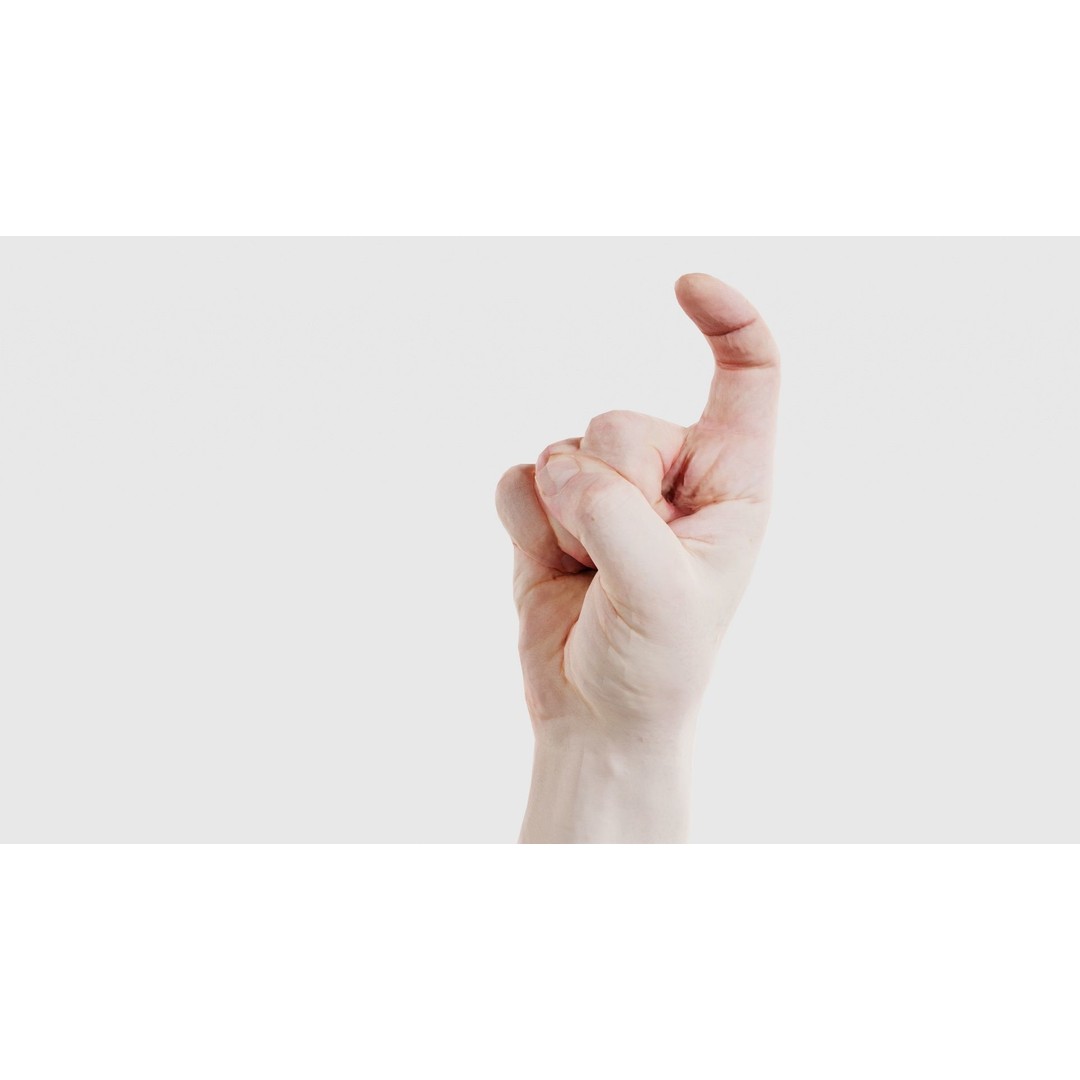 Male Hand Finger Alphabet Z 3D Model – Low Poly Game Asset, FBX - View 26