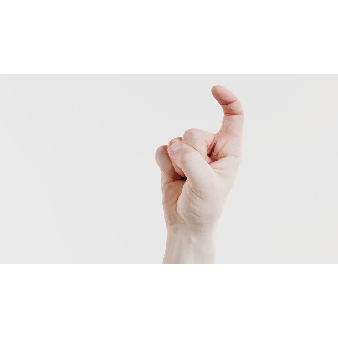 Male Hand Finger Alphabet Z 3D Model – Low Poly Game Asset, FBX - View 8