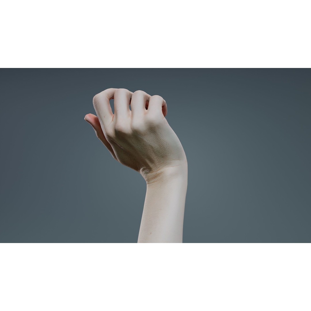 Single Hand 3D Model – Low Poly Photogrammetry Character Asset, FBX - View 3