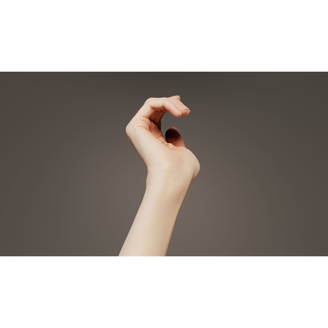 Single Hand 3D Model – Low Poly Photogrammetry Character Asset, FBX - View 4