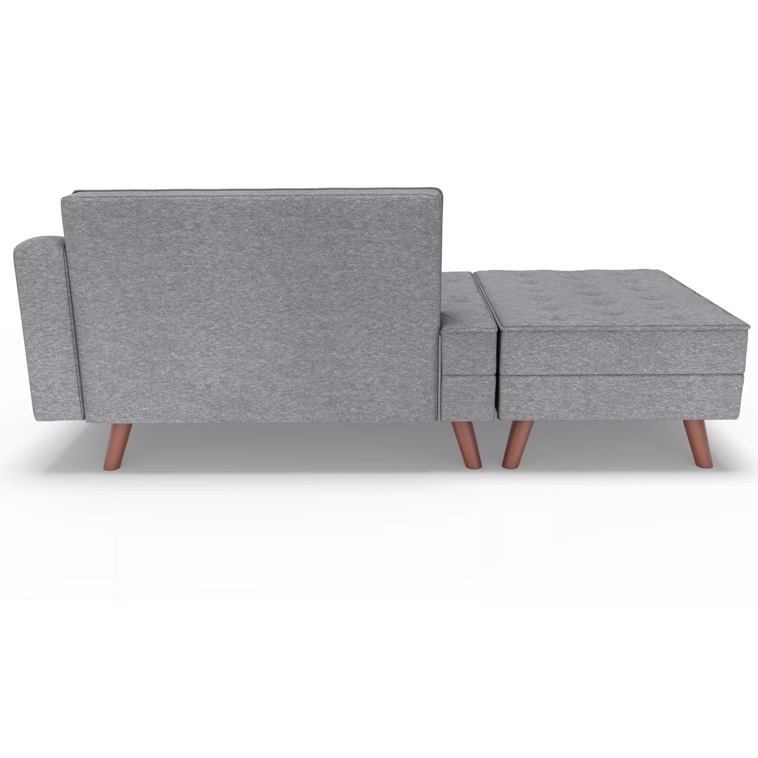 Modern Fabric Sofa With Ottoman - Game-Ready 3D Model