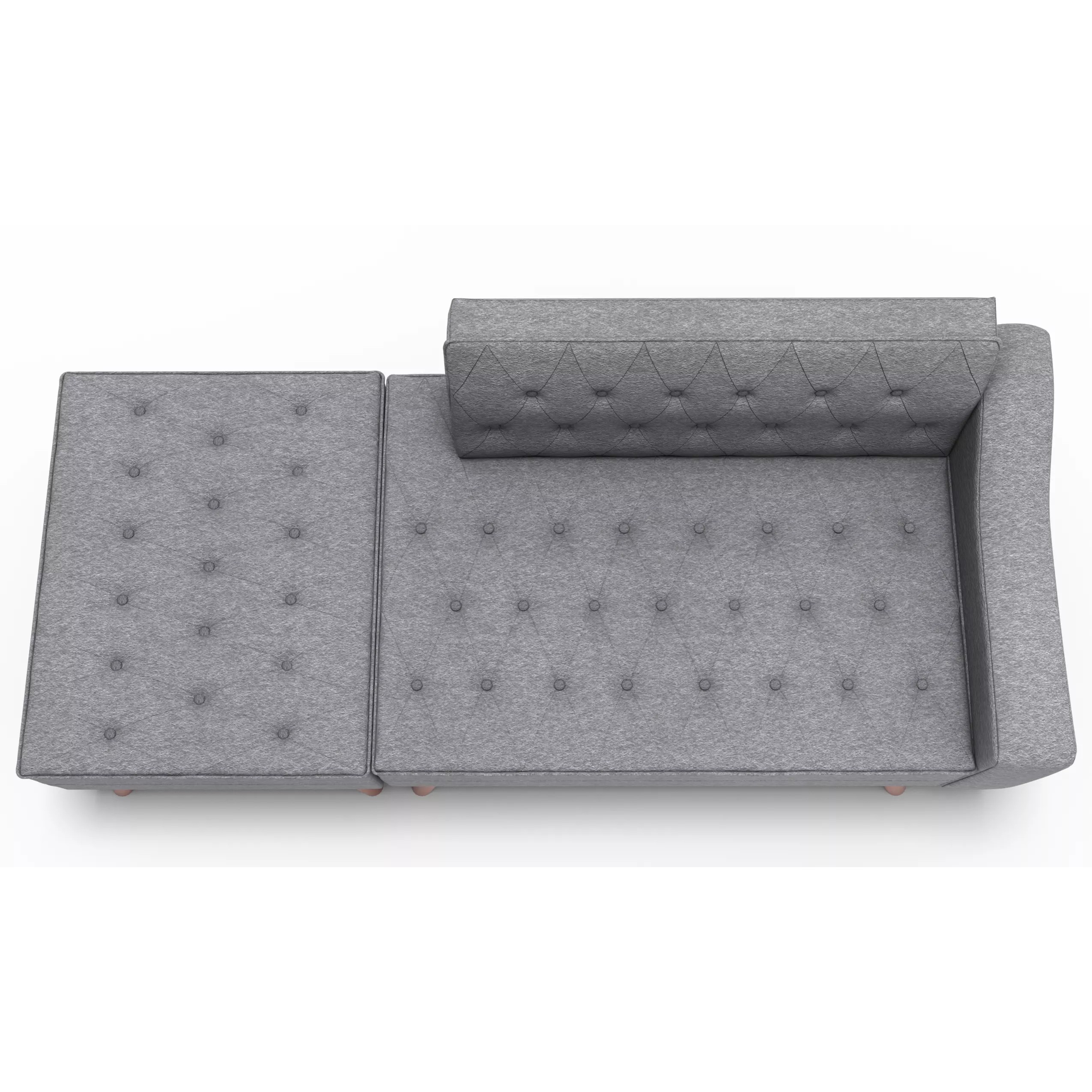 Modern Fabric Sofa With Ottoman - Game-Ready 3D Model - View 10