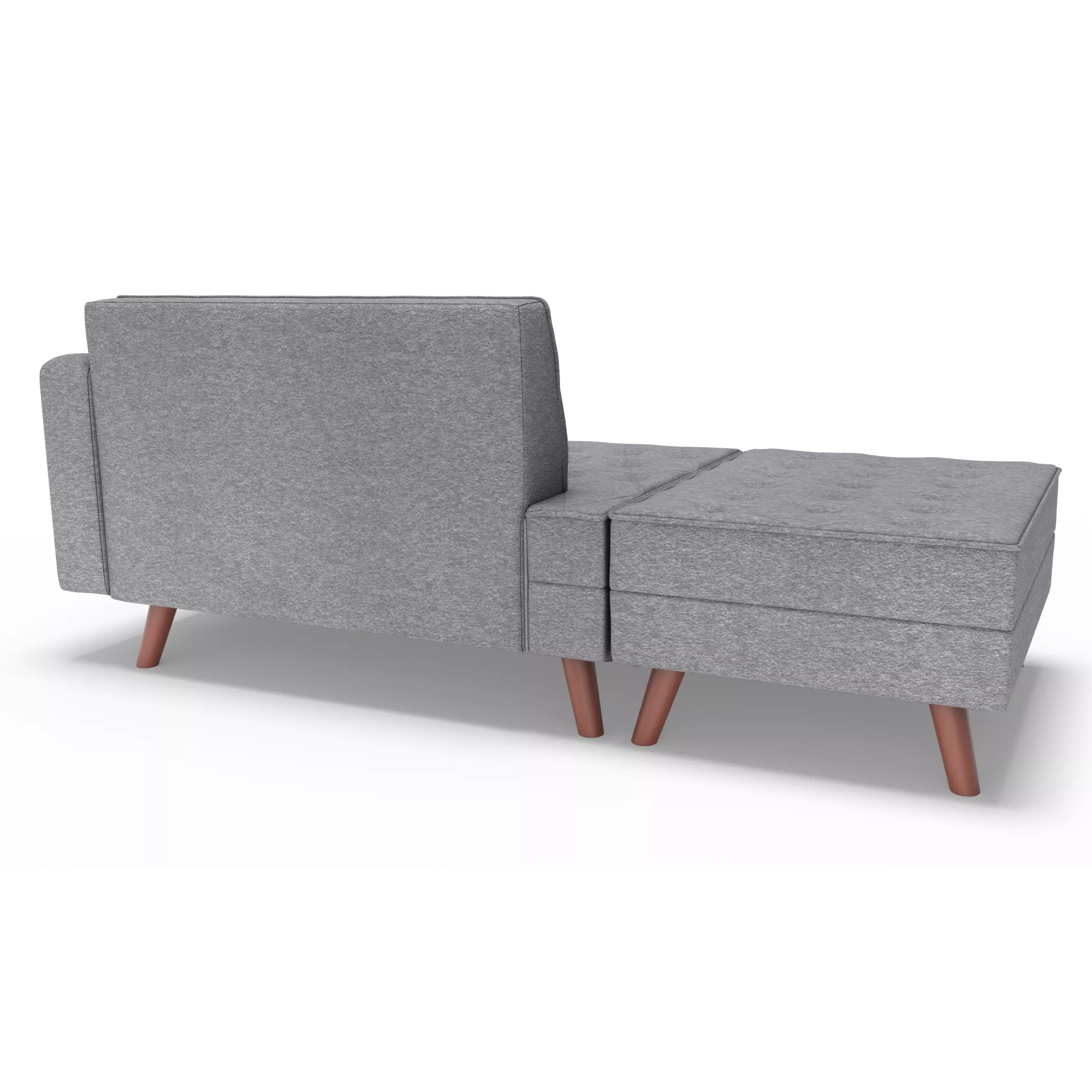 Modern Fabric Sofa With Ottoman - Game-Ready 3D Model - View 6
