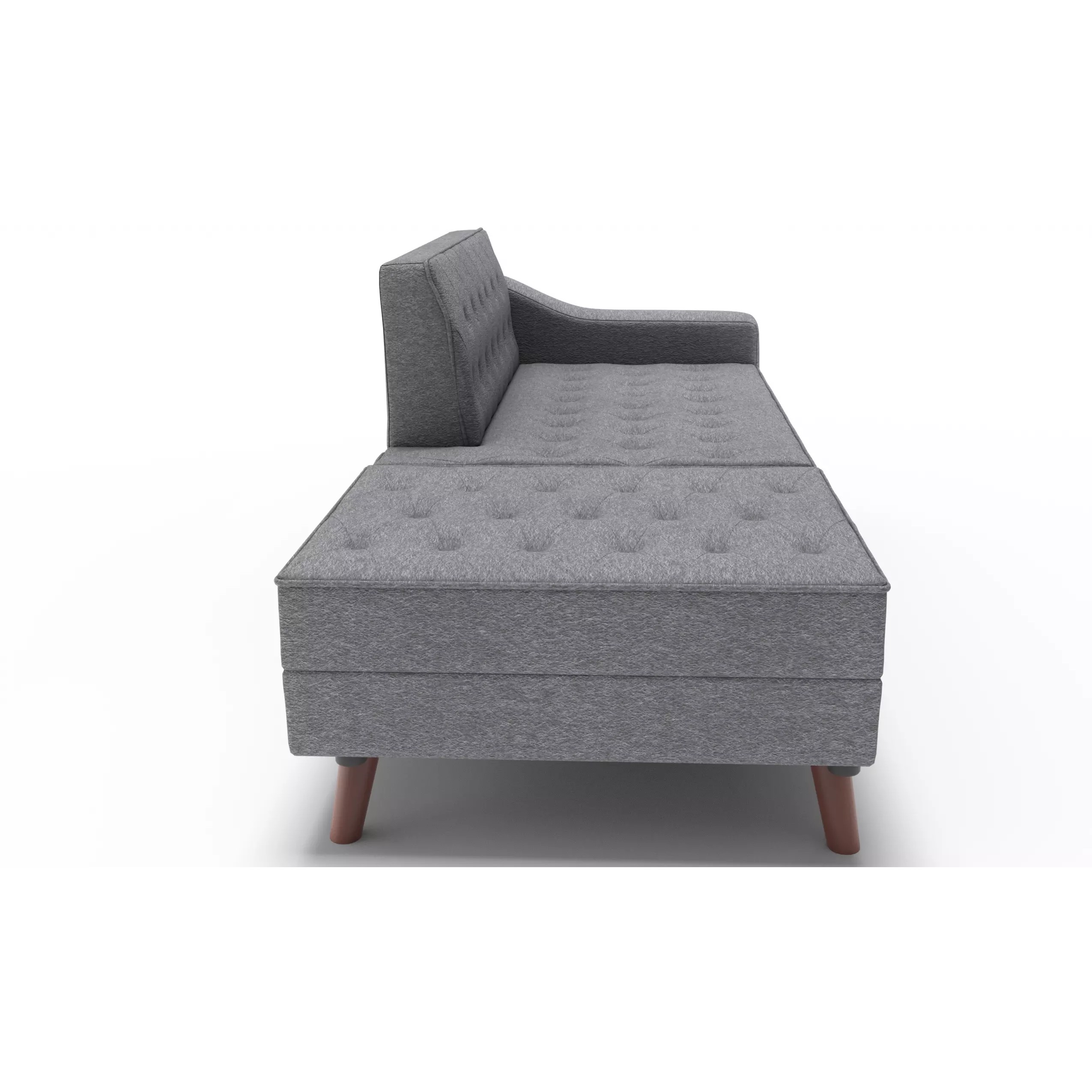 Modern Fabric Sofa With Ottoman - Game-Ready 3D Model - View 9