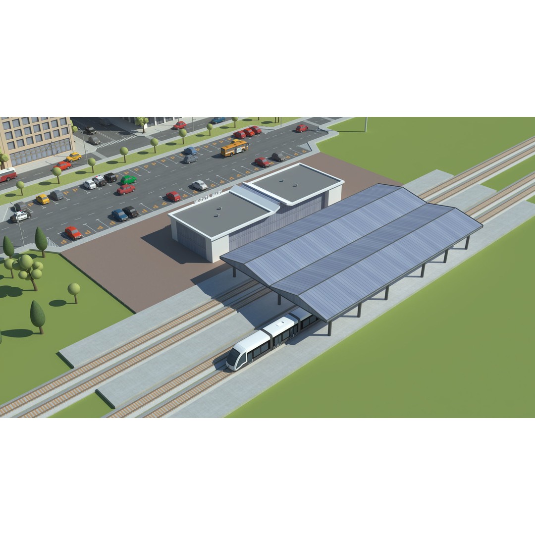 Realistic Lowpoly City 3D Model – Low Poly Game Asset, FBX, V-Ray - View 14