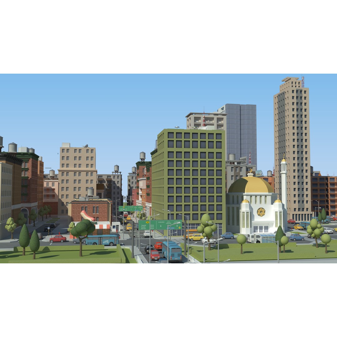 Realistic Lowpoly City 3D Model – Low Poly Game Asset, FBX, V-Ray - View 21
