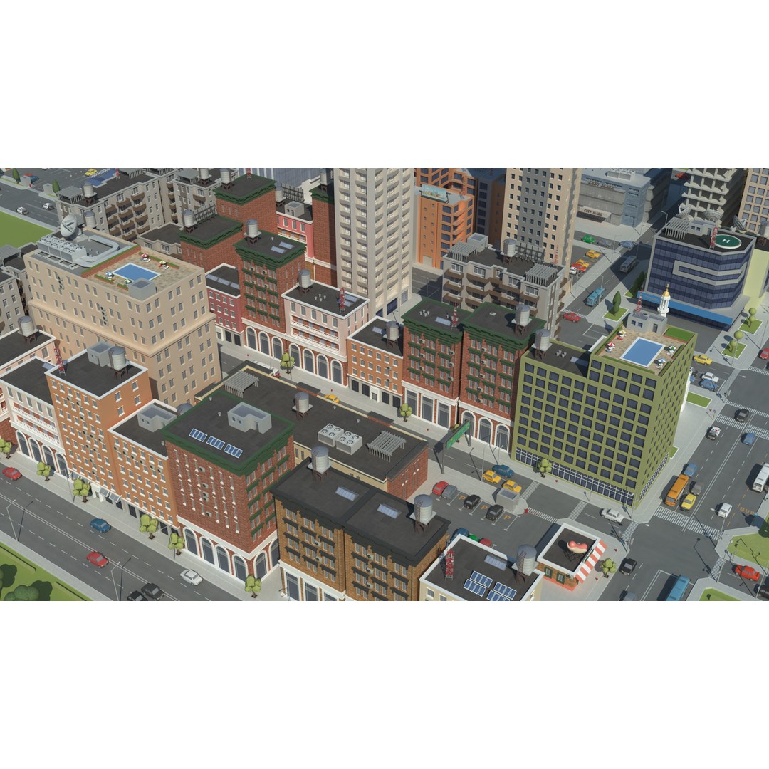 Realistic Lowpoly City 3D Model – Low Poly Game Asset, FBX, V-Ray - View 34