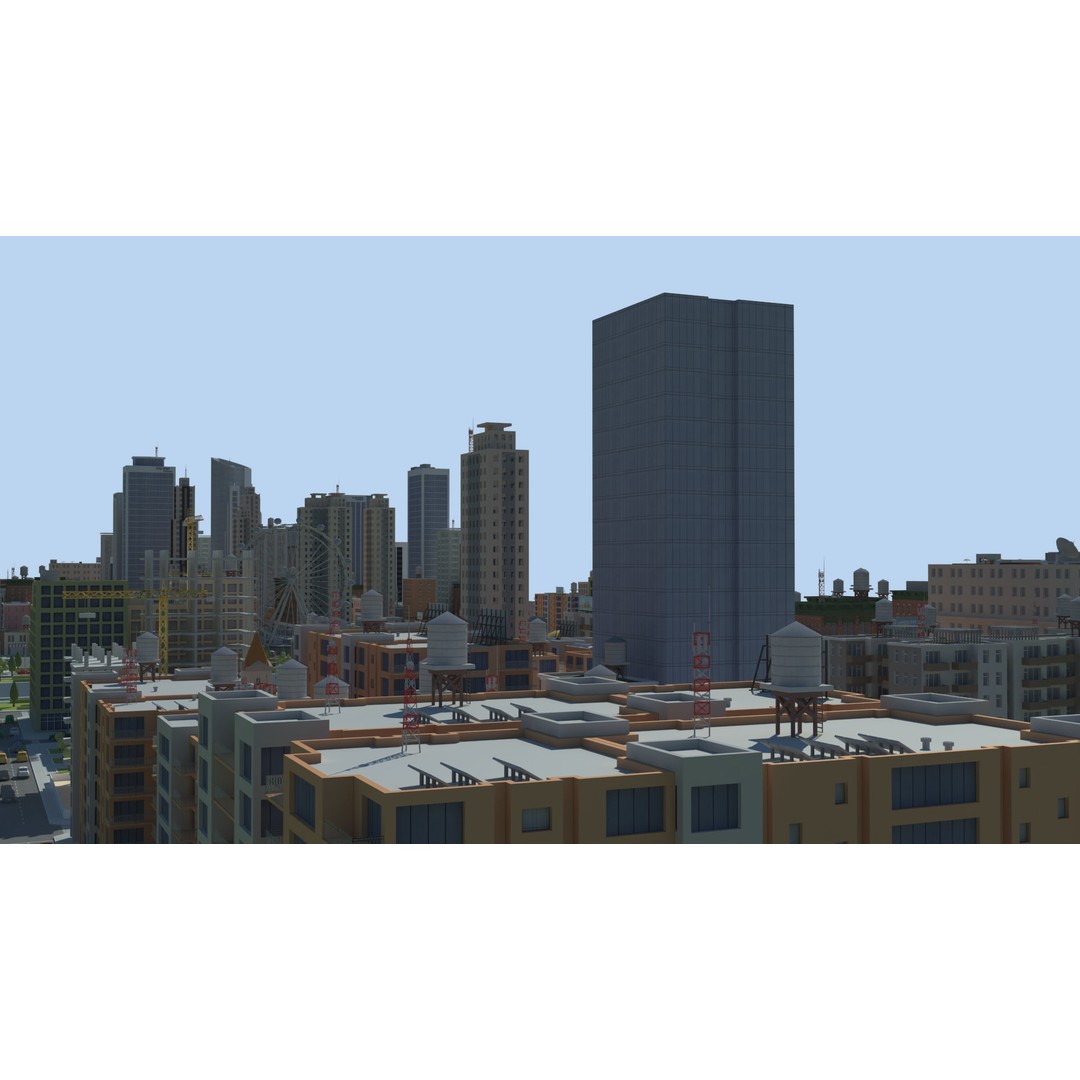 Realistic Lowpoly City 3D Model – Low Poly Game Asset, FBX, V-Ray - View 35