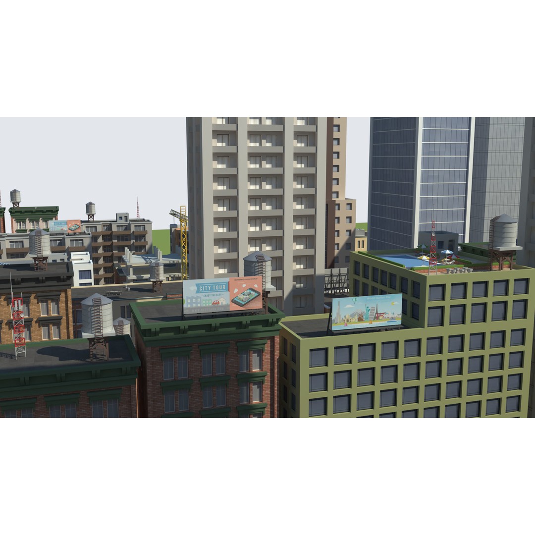 Realistic Lowpoly City 3D Model – Low Poly Game Asset, FBX, V-Ray - View 41