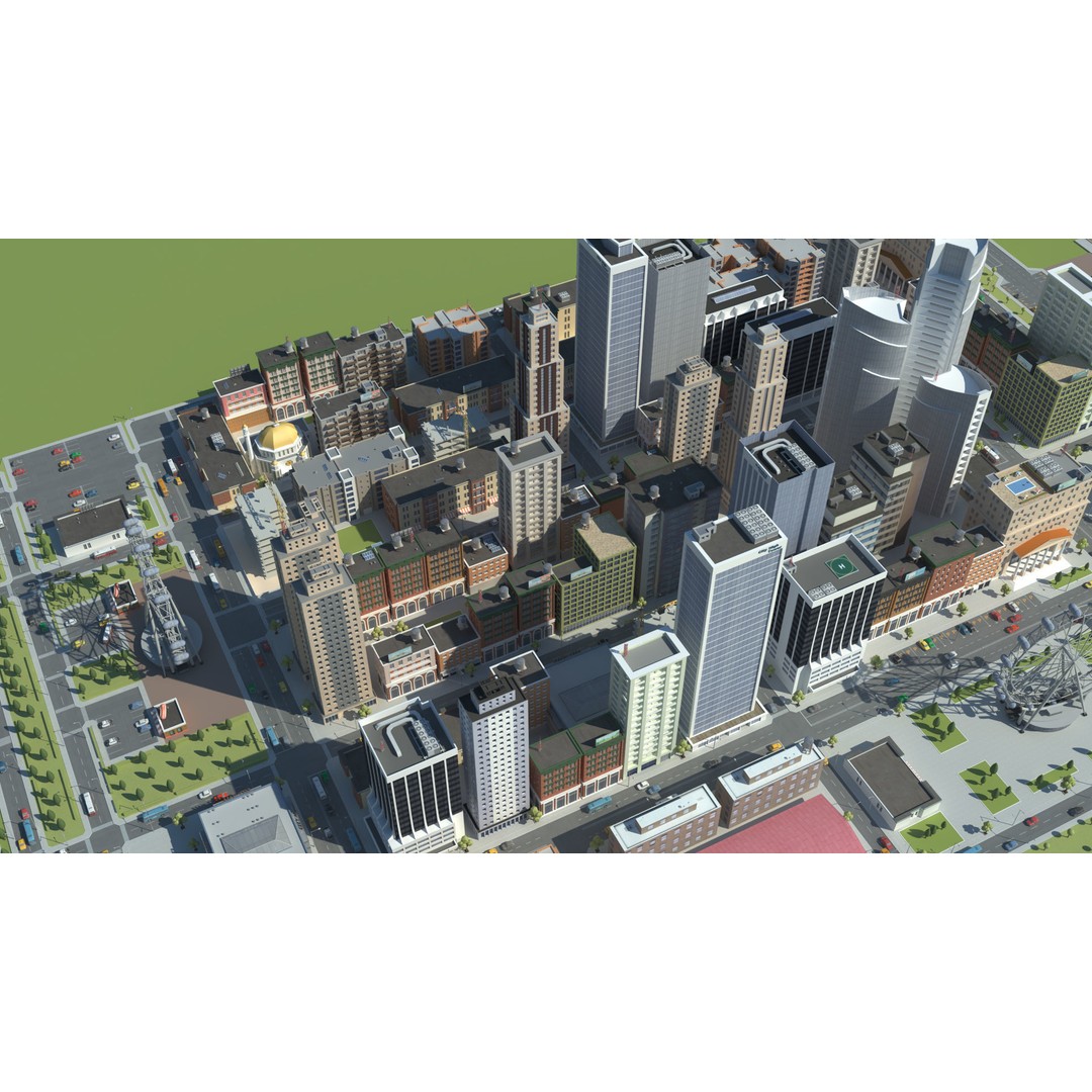 Realistic Lowpoly City 3D Model – Low Poly Game Asset, FBX, V-Ray - View 42