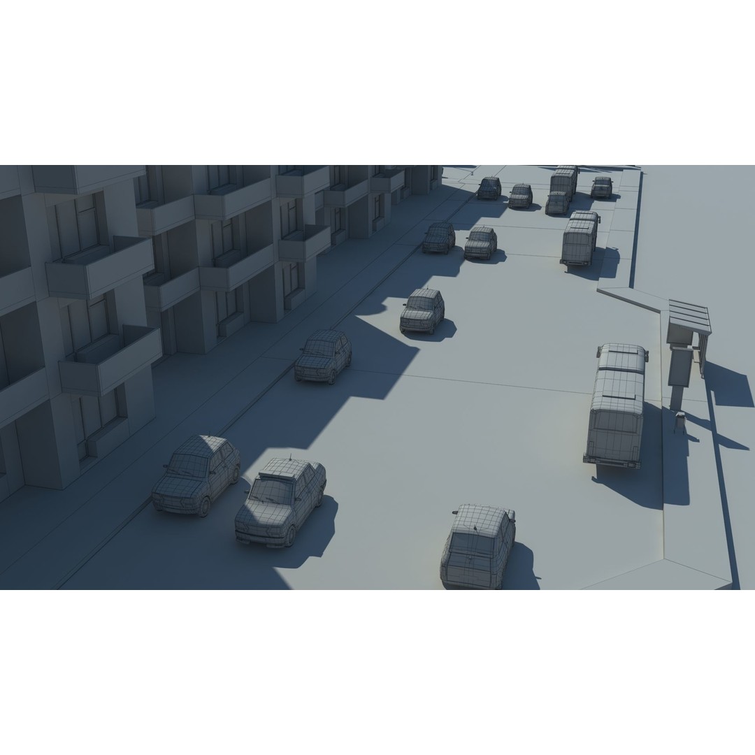 Realistic Lowpoly City 3D Model – Low Poly Game Asset, FBX, V-Ray - View 45