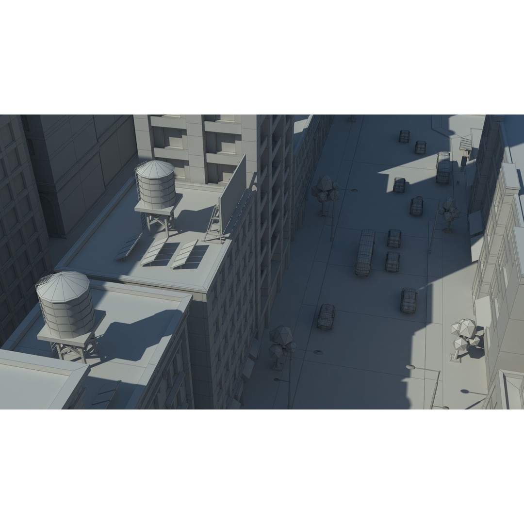 Realistic Lowpoly City 3D Model – Low Poly Game Asset, FBX, V-Ray - View 46