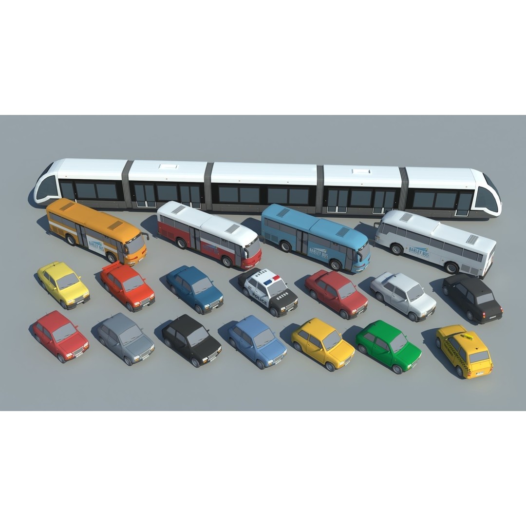 Realistic Lowpoly City 3D Model – Low Poly Game Asset, FBX, V-Ray - View 59