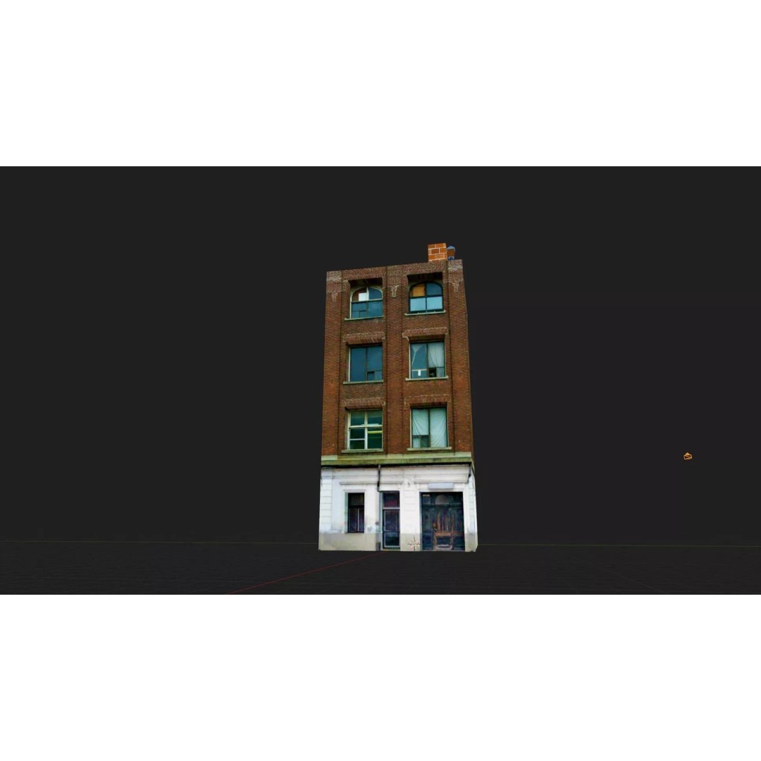 Old Brick City Building 3D Model – Low Poly Game Asset, FBX - View 23