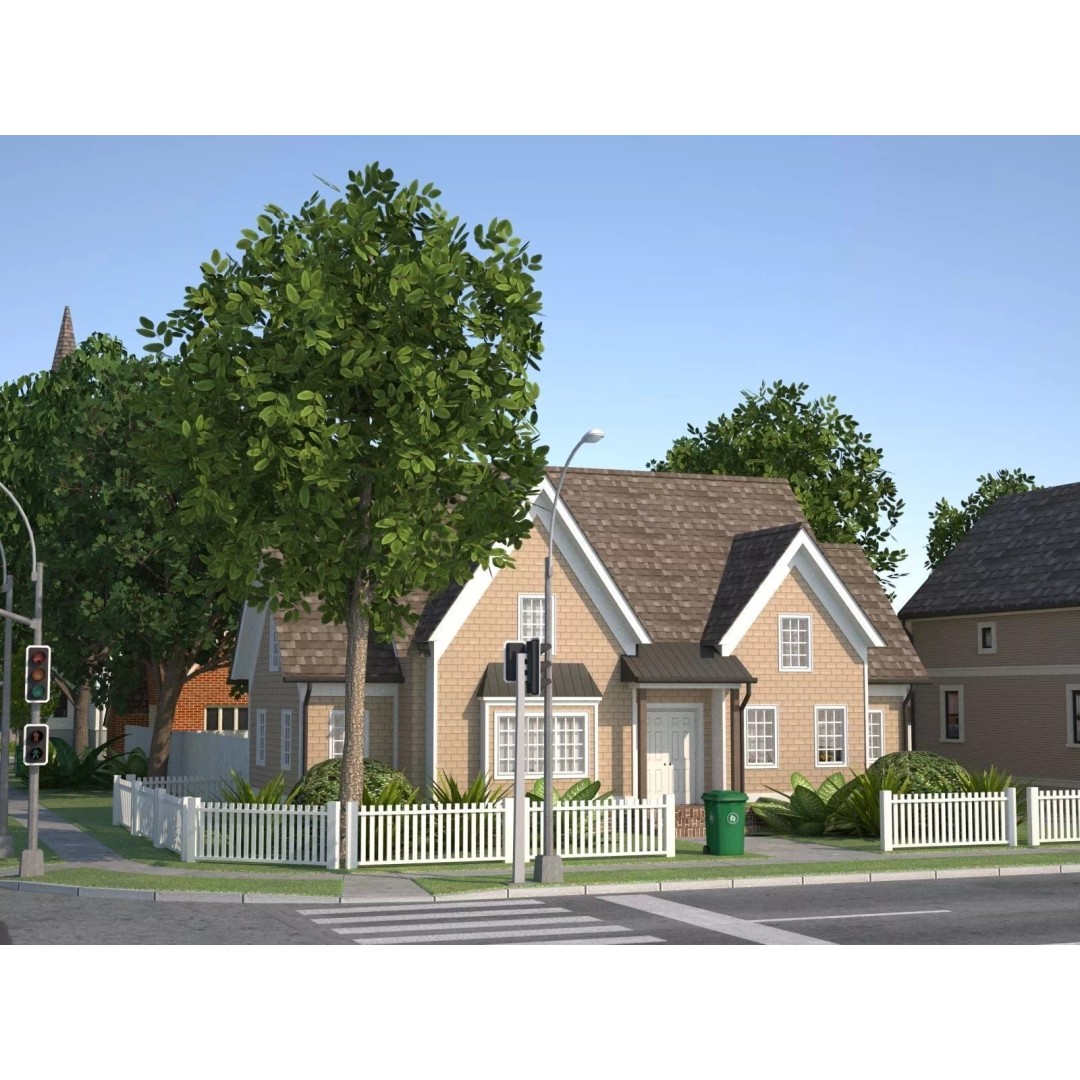 City Town KC10 3D Model – Low Poly Modular City Blocks, FBX - View 11