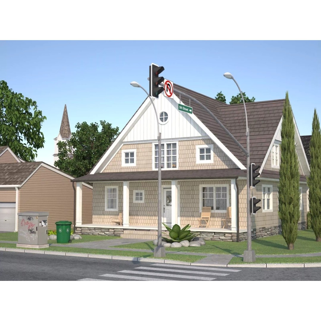 City Town KC10 3D Model – Low Poly Modular City Blocks, FBX - View 12