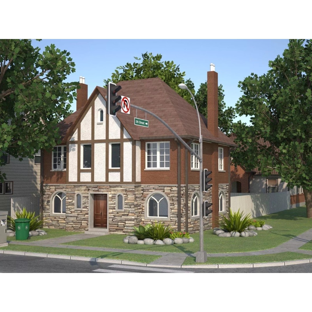 City Town KC10 3D Model – Low Poly Modular City Blocks, FBX - View 14