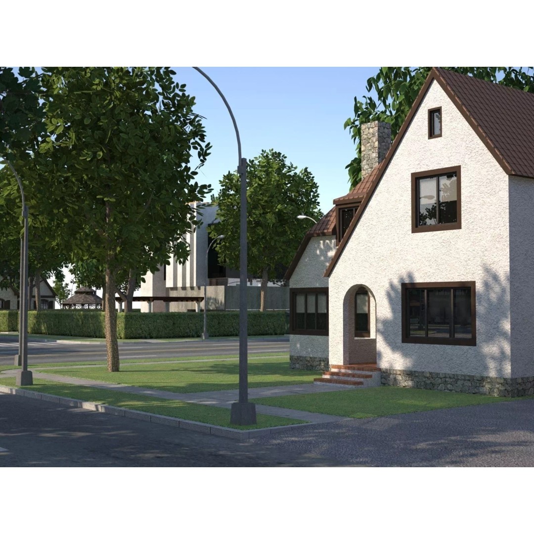 City Town KC10 3D Model – Low Poly Modular City Blocks, FBX - View 22