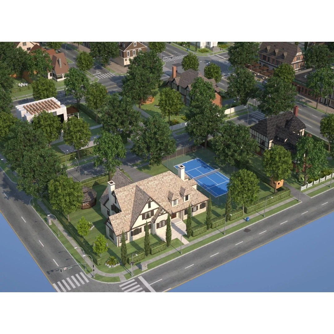 City Town KC10 3D Model – Low Poly Modular City Blocks, FBX - View 23