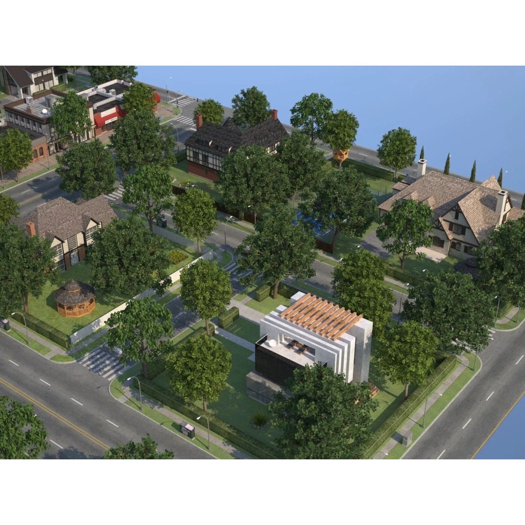 City Town KC10 3D Model – Low Poly Modular City Blocks, FBX - View 24