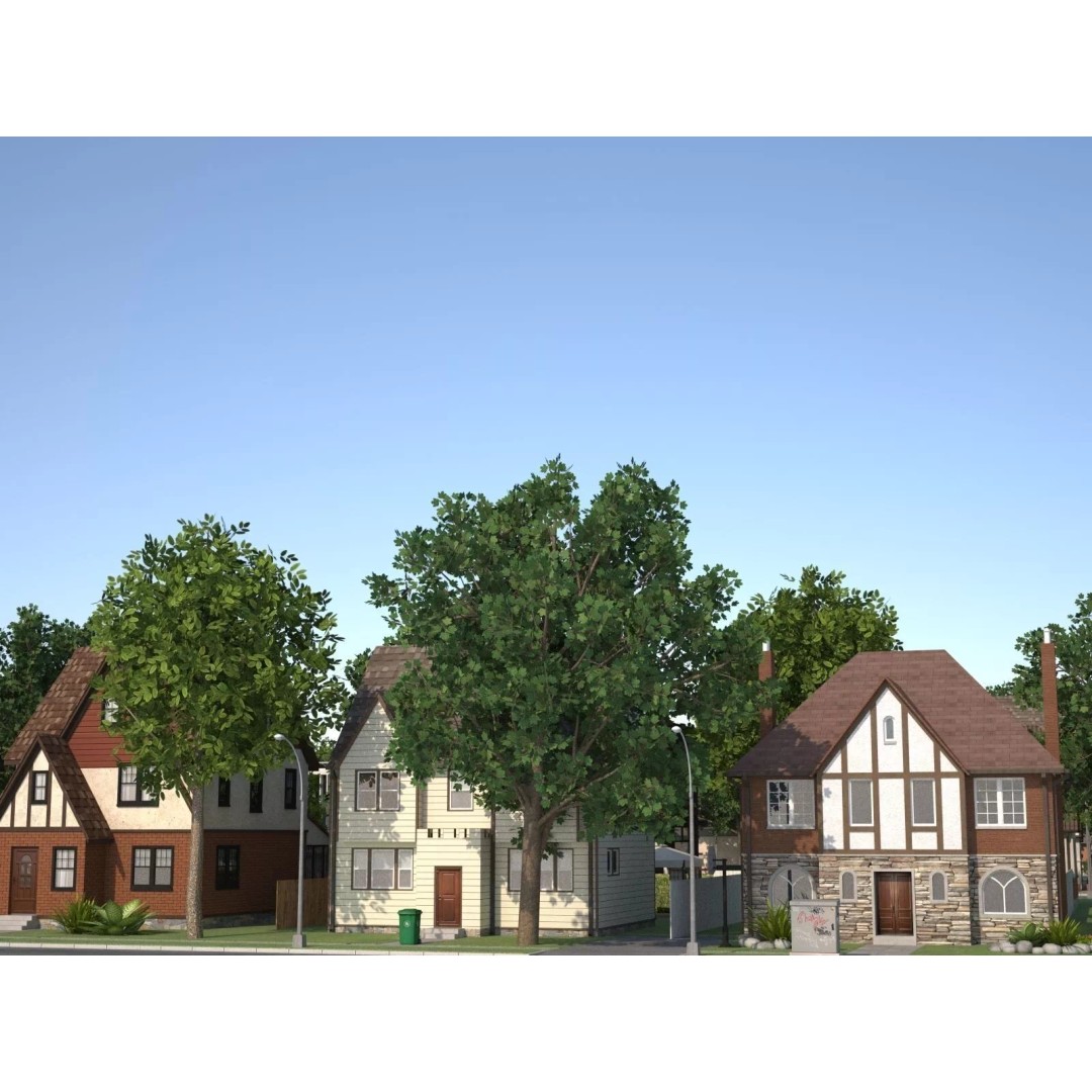 City Town KC10 3D Model – Low Poly Modular City Blocks, FBX - View 28