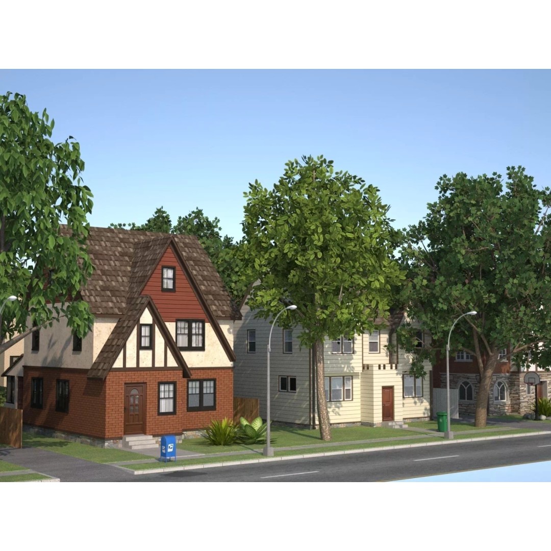 City Town KC10 3D Model – Low Poly Modular City Blocks, FBX - View 30