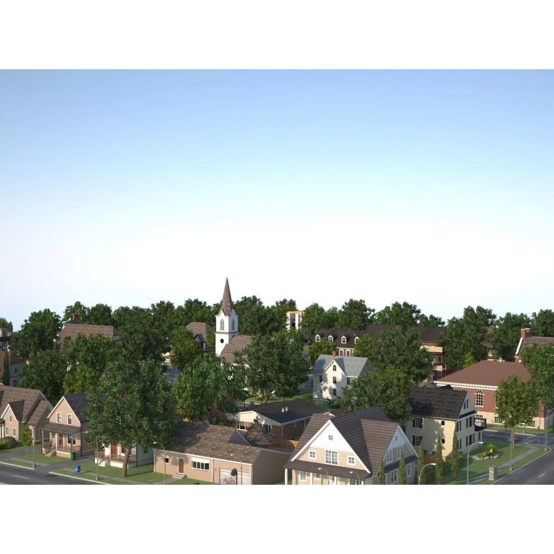 City Town KC10 3D Model – Low Poly Modular City Blocks, FBX - View 35