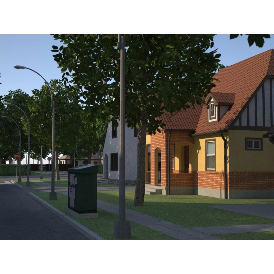 City Town KC10 3D Model – Low Poly Modular City Blocks, FBX - View 38
