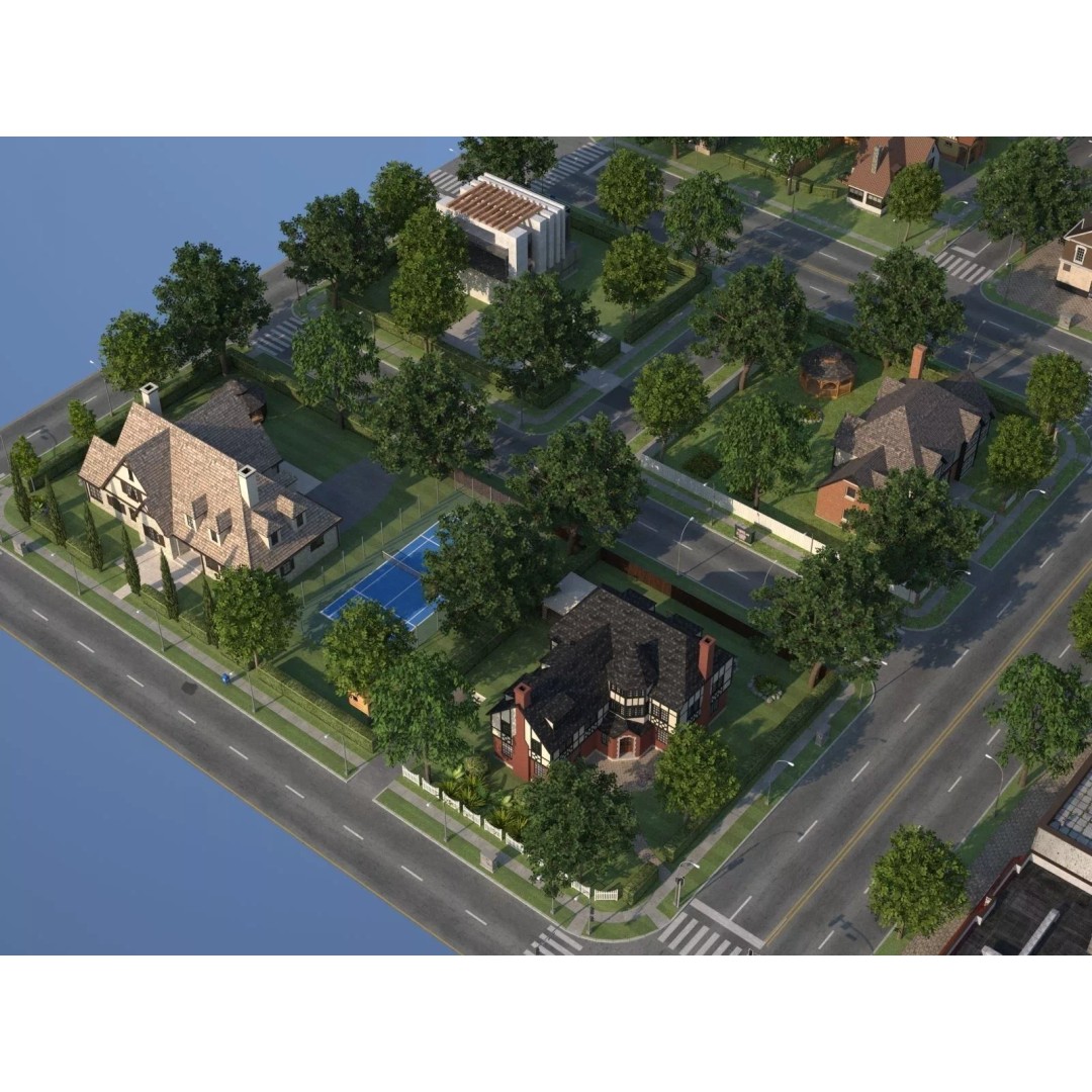 City Town KC10 3D Model – Low Poly Modular City Blocks, FBX - View 41