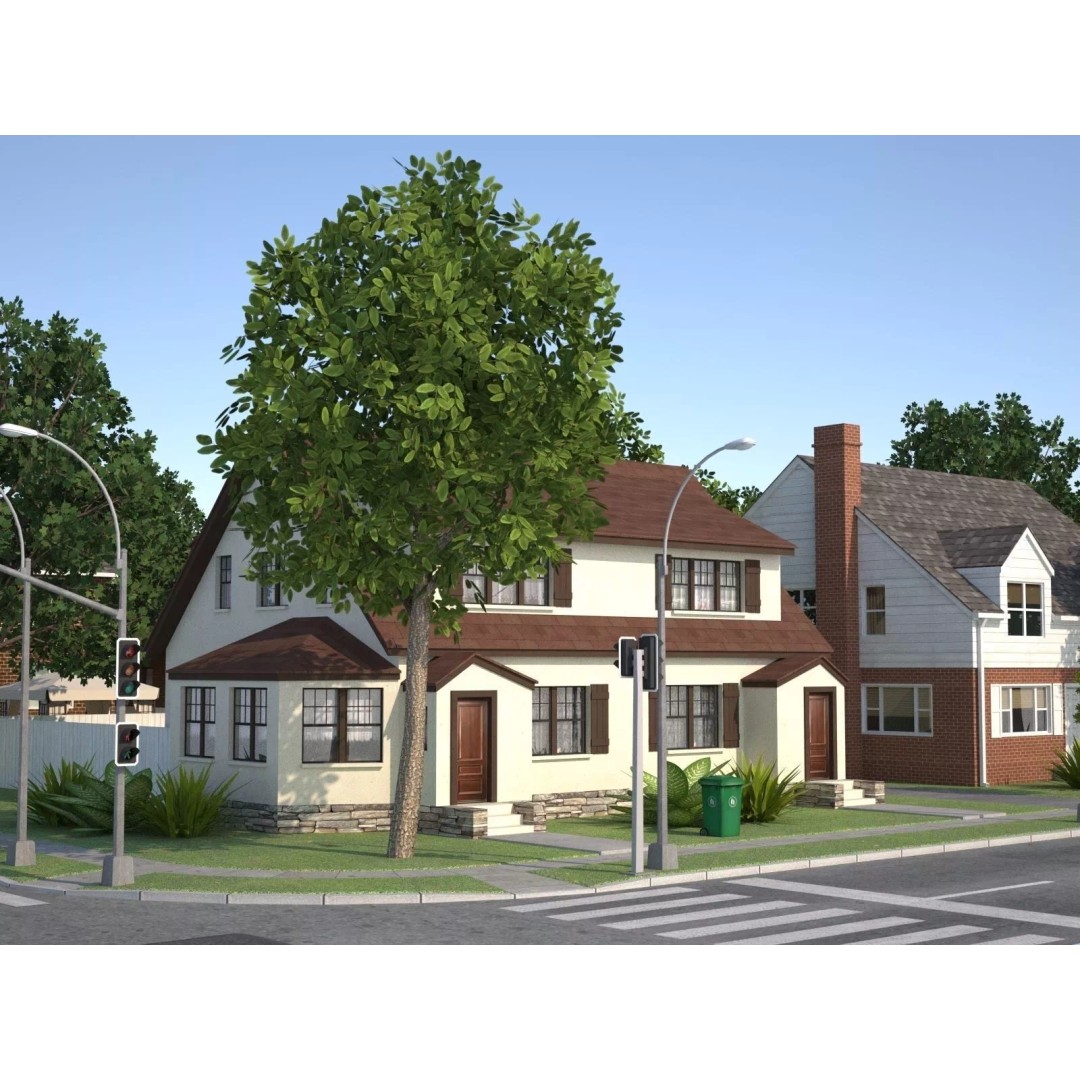 City Town KC10 3D Model – Low Poly Modular City Blocks, FBX - View 7