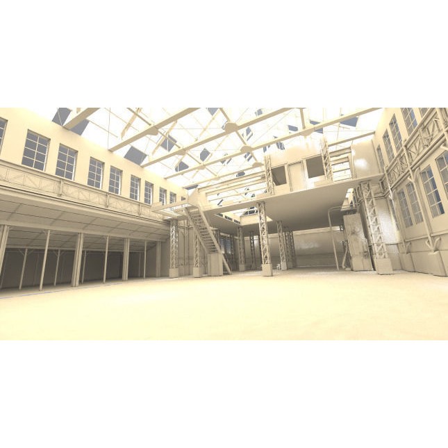 Abandoned Factory 3D Model – Low Poly Interior Asset for Games - View 3
