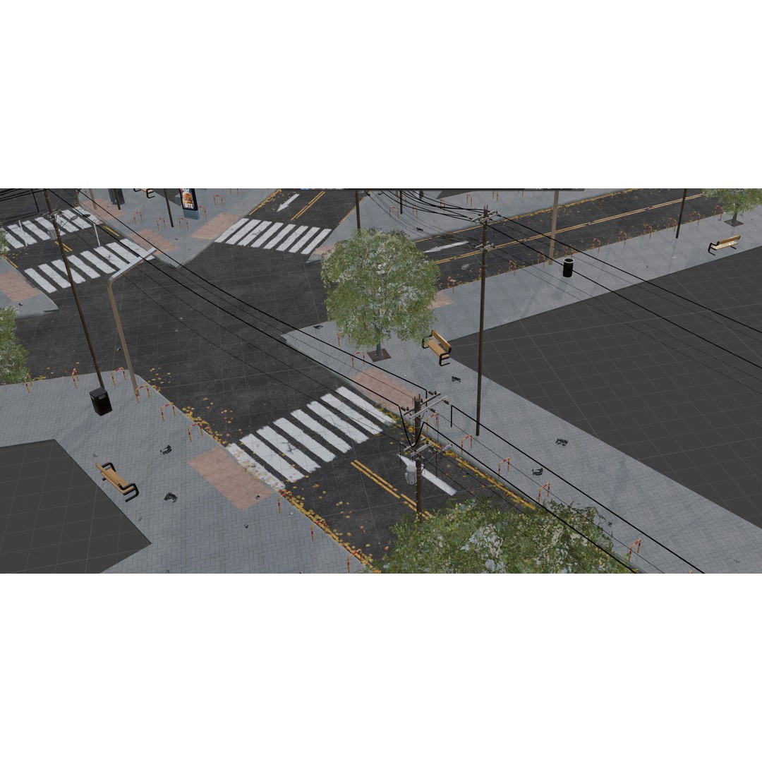 Hexagon City 3D Model – High-Detail Cityscape for Games, Blender - View 11