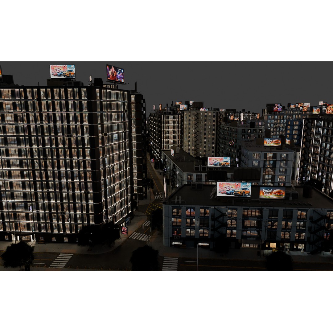 Hexagon City 3D Model – High-Detail Cityscape for Games, Blender - View 14