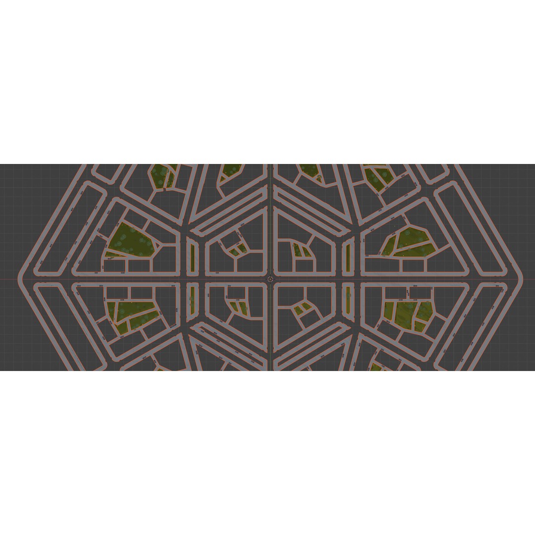 Hexagon City 3D Model – High-Detail Cityscape for Games, Blender - View 15