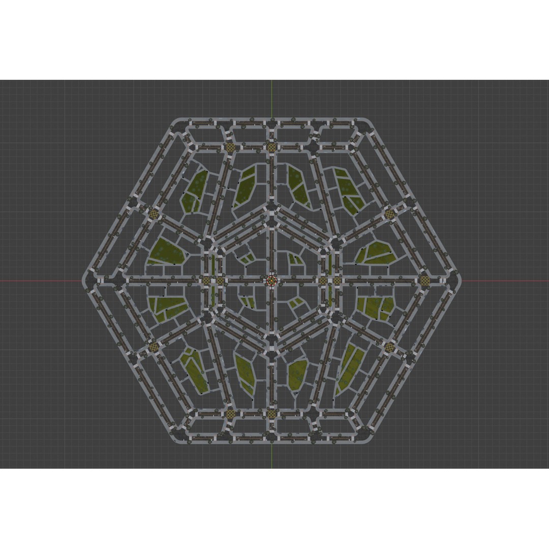 Hexagon City 3D Model – High-Detail Cityscape for Games, Blender - View 16
