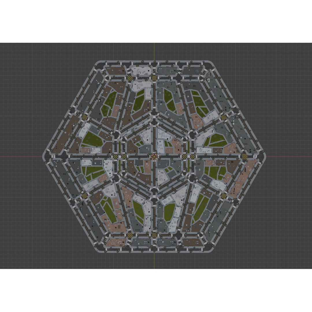 Hexagon City 3D Model – High-Detail Cityscape for Games, Blender - View 17