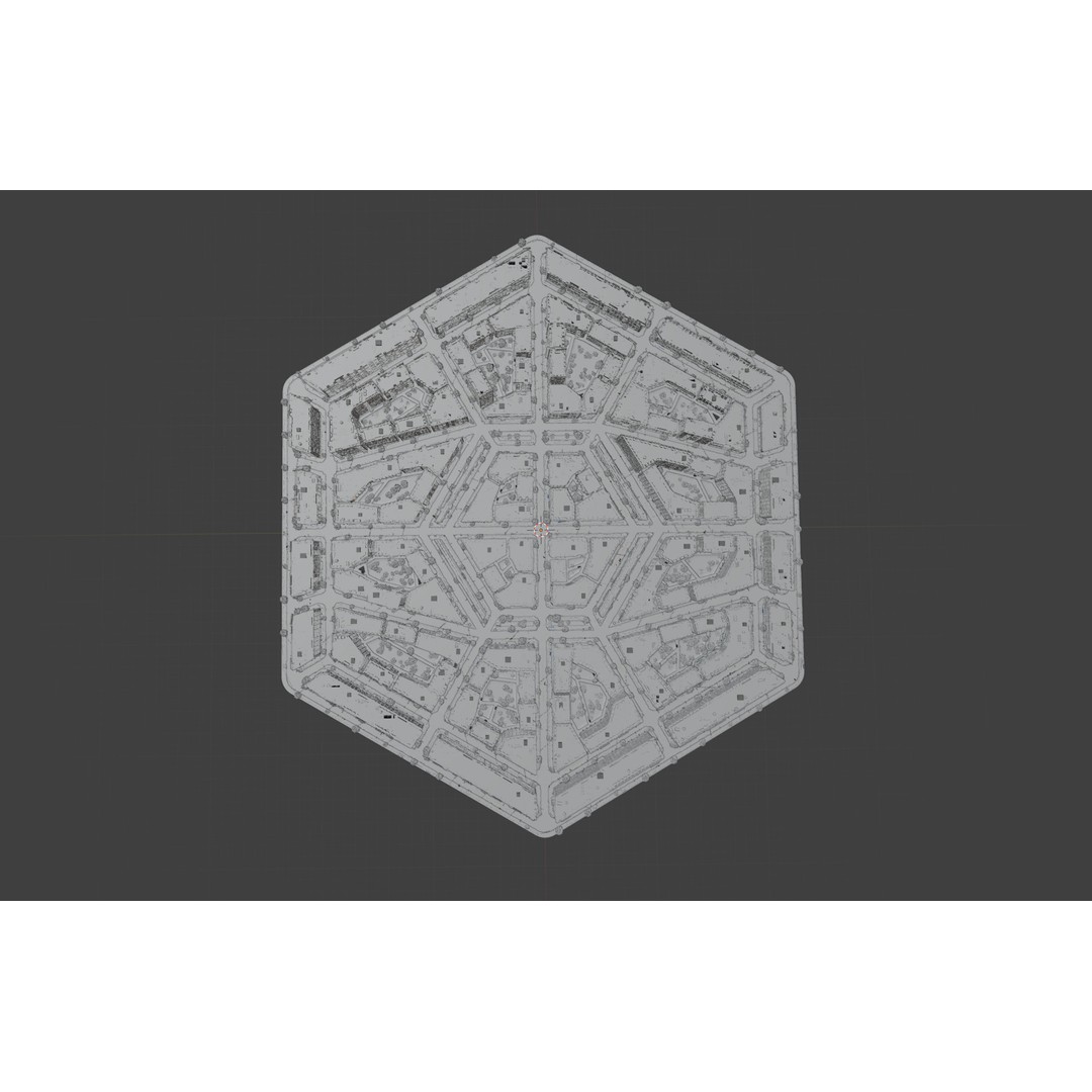 Hexagon City 3D Model – High-Detail Cityscape for Games, Blender - View 18