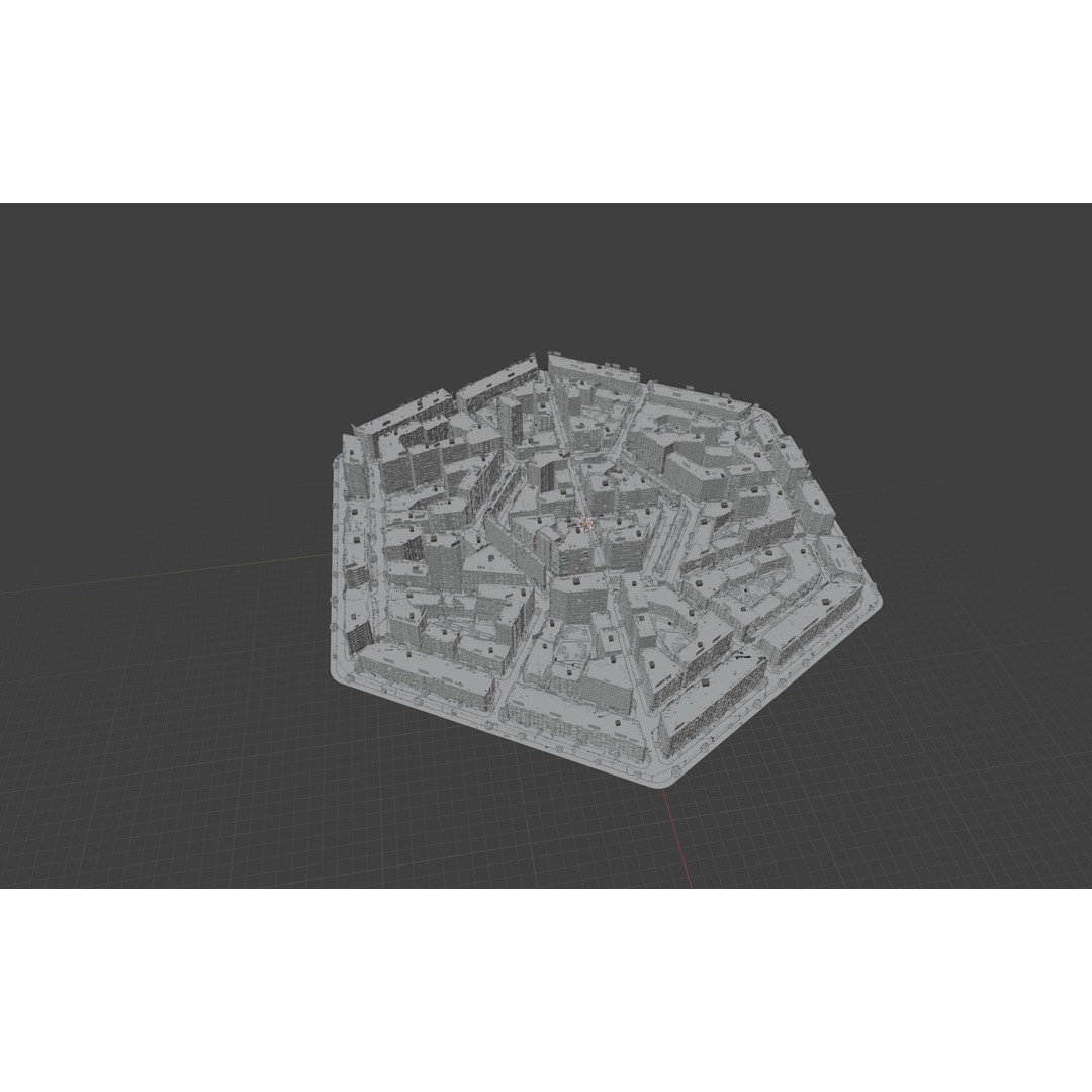 Hexagon City 3D Model – High-Detail Cityscape for Games, Blender - View 19