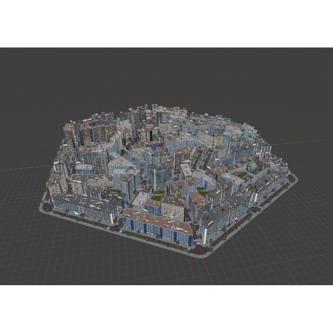 Hexagon City 3D Model – High-Detail Cityscape for Games, Blender - View 20