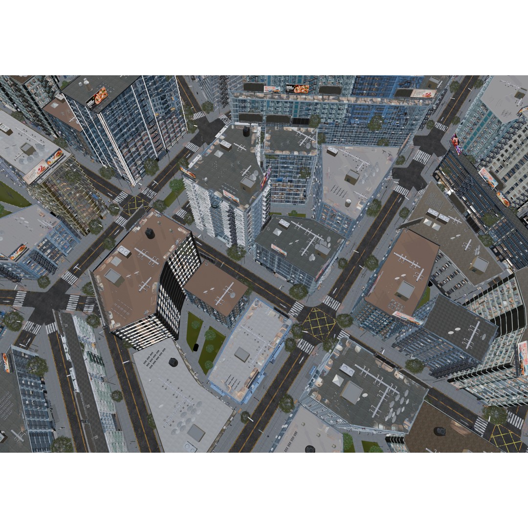 Hexagon City 3D Model – High-Detail Cityscape for Games, Blender - View 24